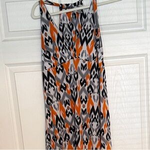 J VALDI Orange, Black & White Printed Maxi Dress- Women's Summer dress